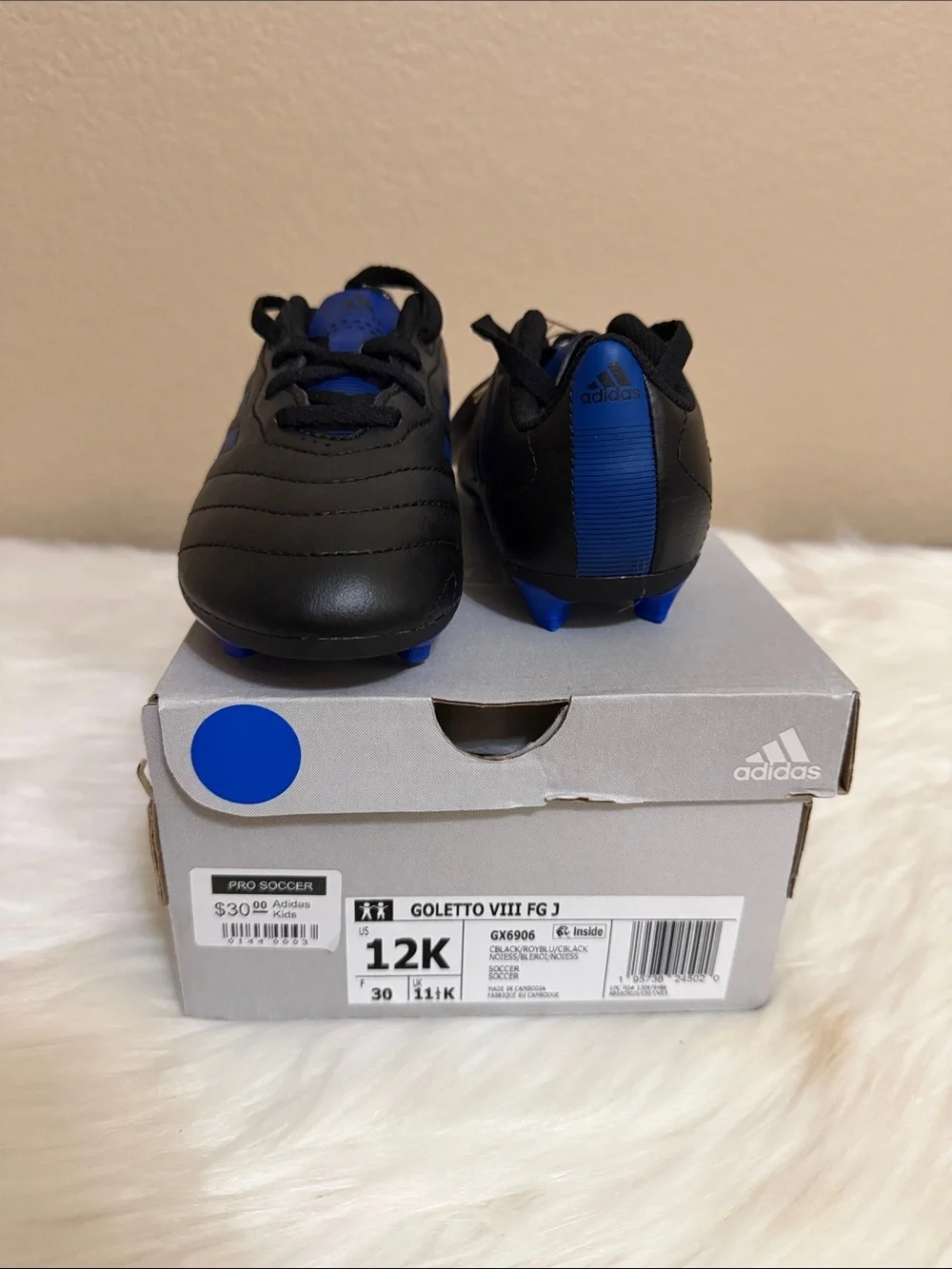 adidas Kids Soccer Cleats in Black and Blue